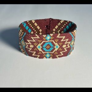 handmade beaded cuff aztec treasure bracelet